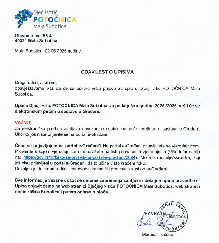 upisi potocnica 2025